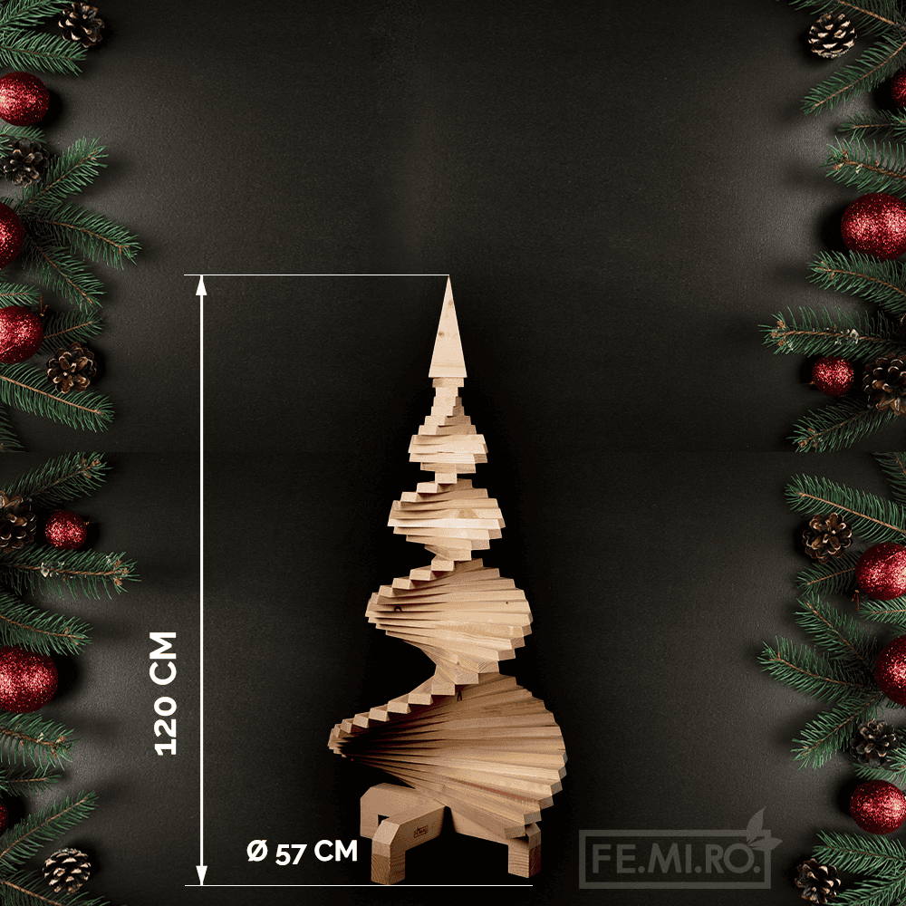 Albero di Natale in legno da 120 cm