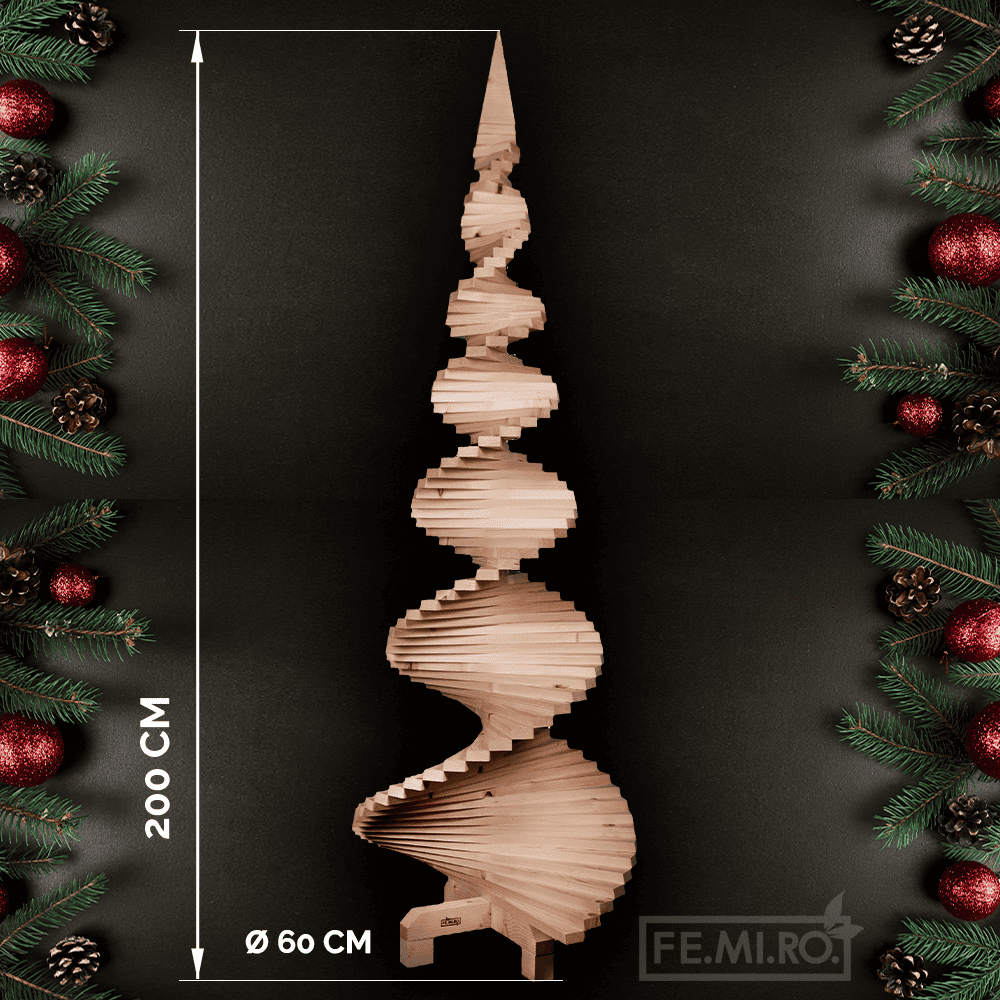 Albero di Natale in legno da 120 cm