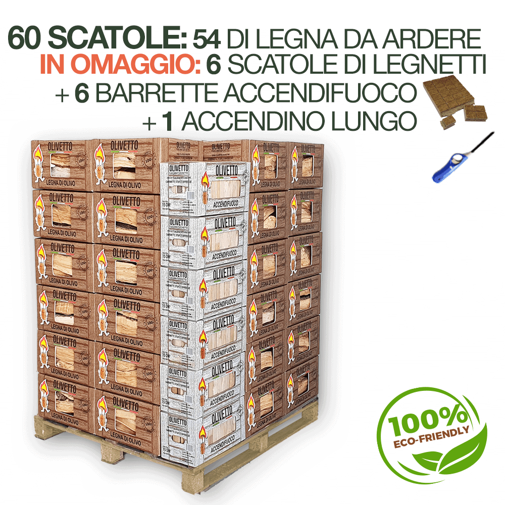 Legna di ulivo Olivetto con accendifuoco in omaggio