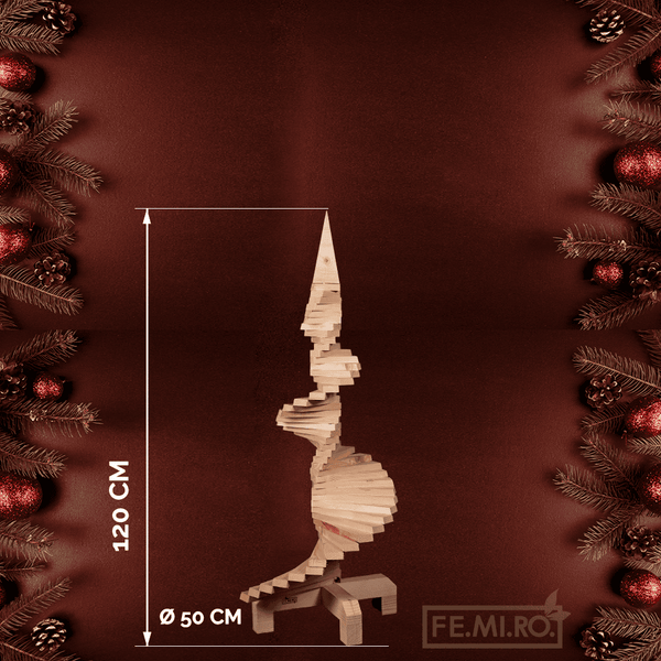 Albero di Natale in Legno 120 cm SLIM