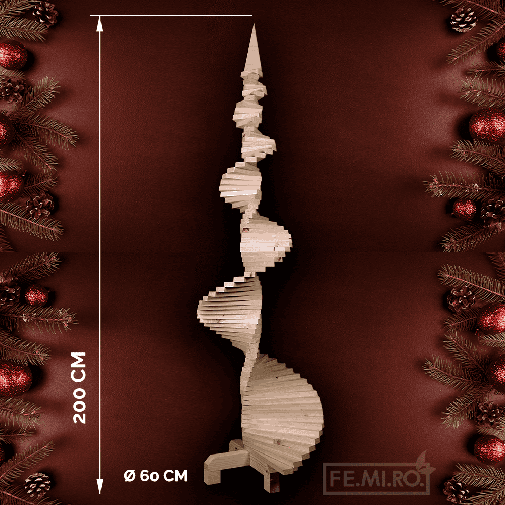 Albero di Natale in Legno 120 cm SLIM