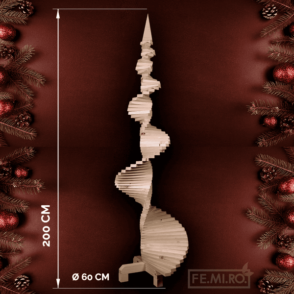 Albero di Natale in Legno 120 cm SLIM