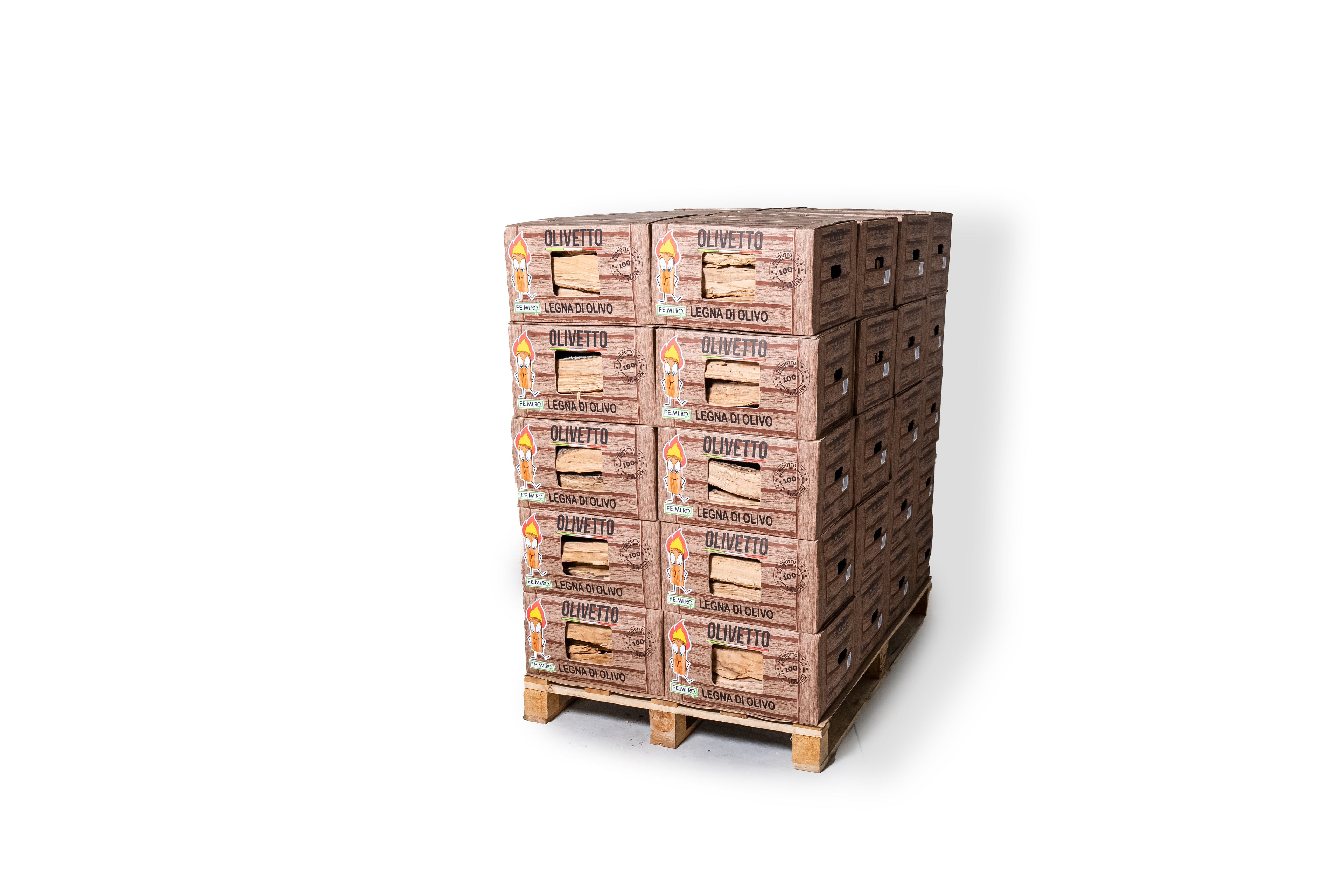 Legna di ulivo in scatola Olivetto da 10 Kg (25 dm³)