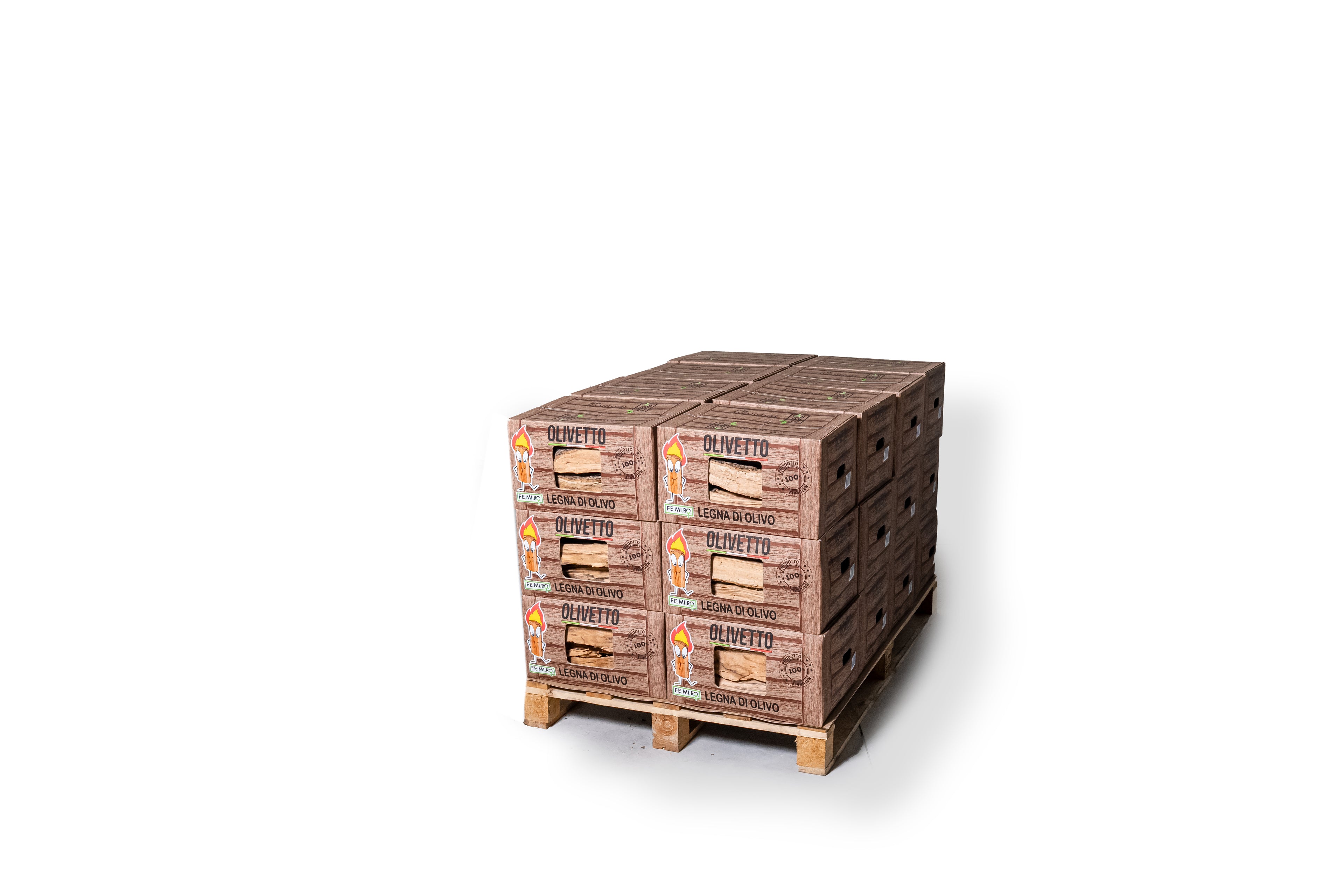 Legna di ulivo in scatola Olivetto da 10 Kg (25 dm³)