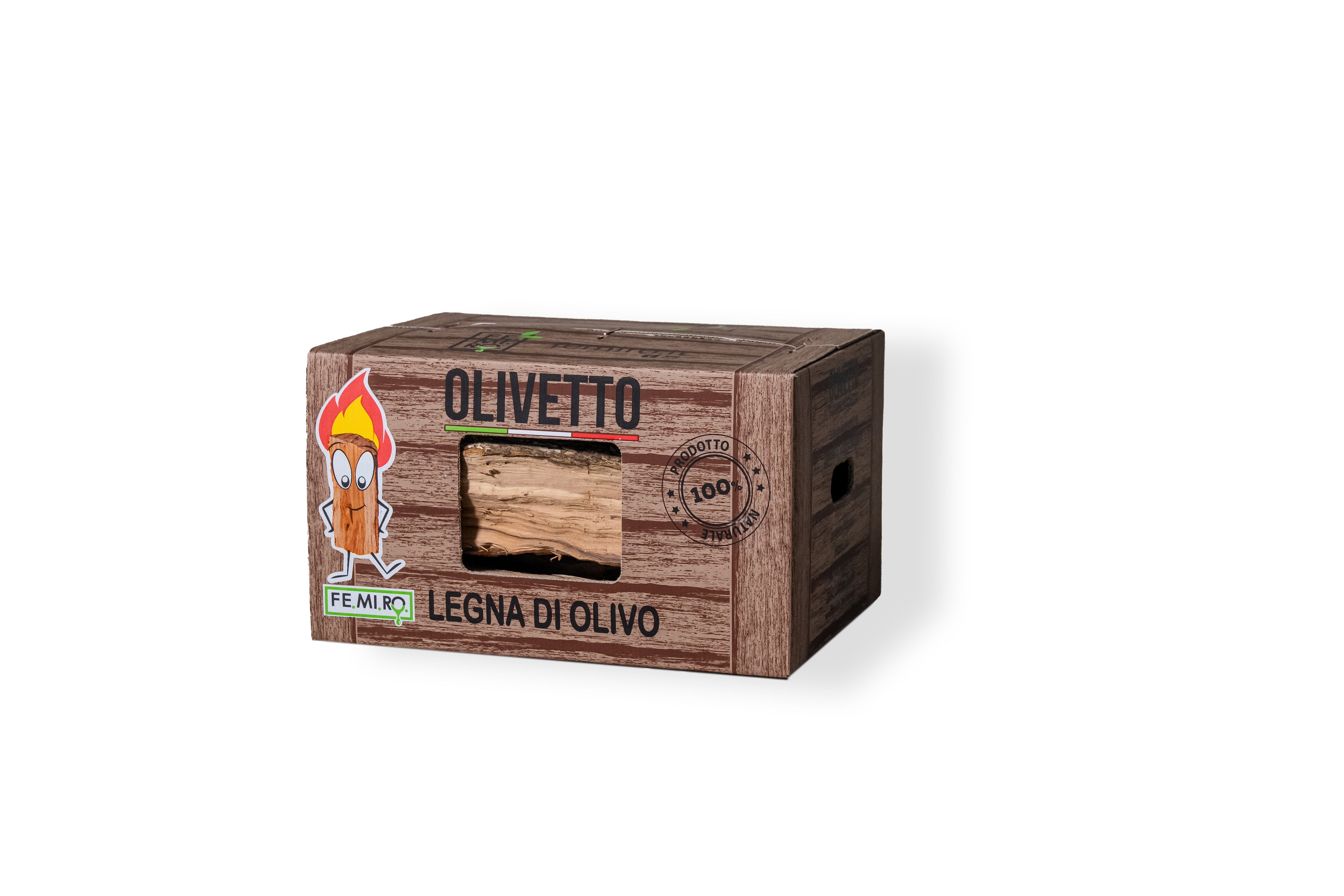 Legna di ulivo in scatola Olivetto da 10 Kg (25 dm³)