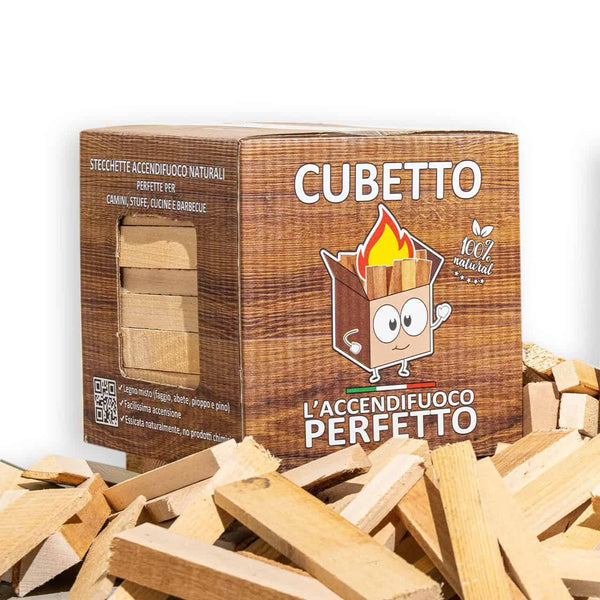 Legnetti accendifuoco Cubetto faggio/abete da 4 kg (8 dm³)