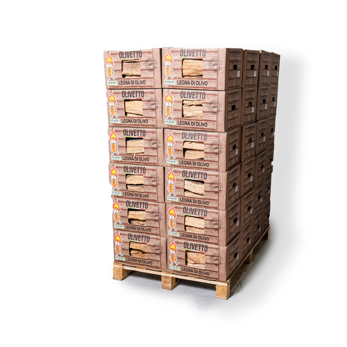 Legna di ulivo in scatola Olivetto da 10 Kg (25 dm³)