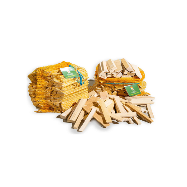 Accendifuoco faggio/abete in sacco raschel da 3,5 kg (10 dm³)